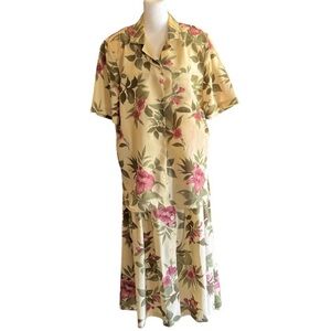 Alfred Dunner Vintage Floral Two Piece Skirt Set Size 12/16